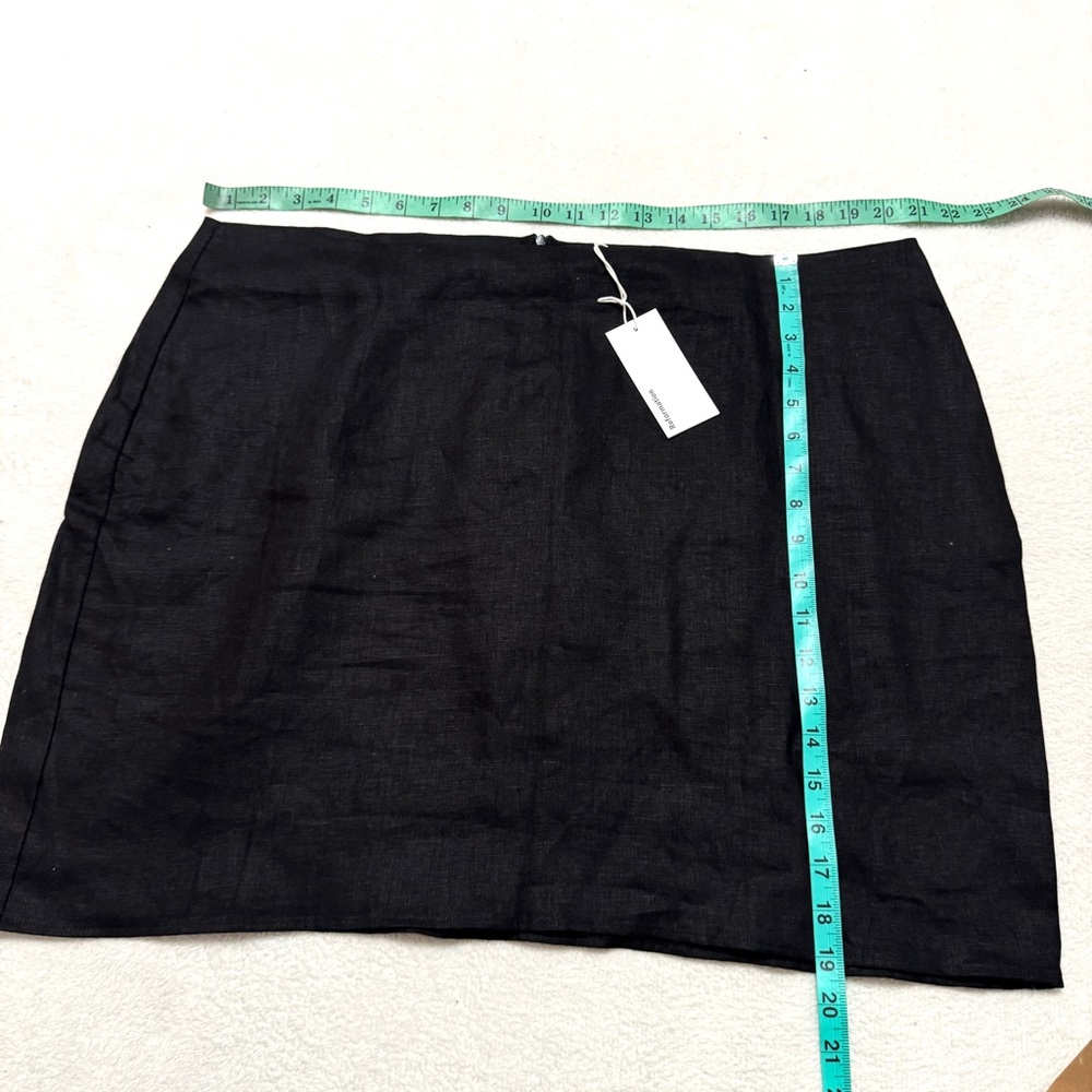 Reformation sz 18 Veranda 100% Linen Mini Skirt Black - Picture 6 of 7